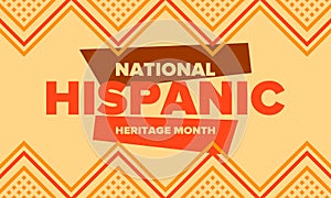 National Hispanic Heritage Month in September and October. Hispanic and Latino Americans culture. Celebrate in United States