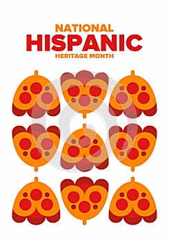 National Hispanic Heritage Month in September and October. Hispanic and Latino Americans culture. Celebrate in United States