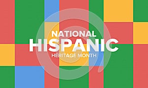 National Hispanic Heritage Month in September and October. Hispanic and Latino Americans culture. Celebrate in United States