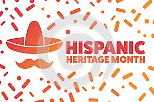 National Hispanic Heritage Month. September 15 to October 15. .Holiday concept. Template for background, banner, card