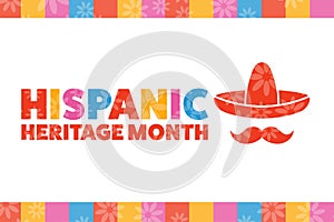 National Hispanic Heritage Month. September 15 to October 15. .Holiday concept. Template for background, banner, card