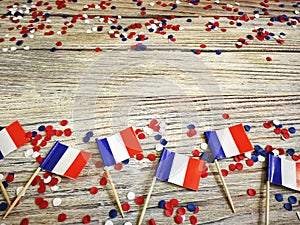 The national holiday of July 14 is a happy Independence Day of France, Bastille Day, the concept of patriotism, memory, place for