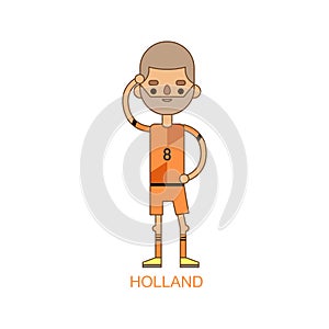 National holland soccer football player vector illustration