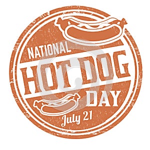National hot dog day grunge rubber stamp