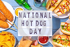 National Hot Dogs day background