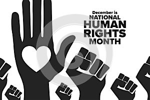 National Human Rights Month. Holiday concept. Template for background, banner, card, poster with text inscription