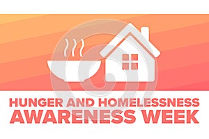 National Hunger and Homelessness Awareness Week concept. Template for background, banner, card, poster with text