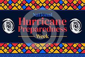 National Hurricane Preparedness Week, colorful shapes with typography in the center