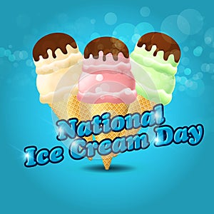 National ice cream day vector illustration for greeting card, poster and banner