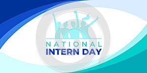National intern day. Vector banner, poster, card, content, illustration for social media with the text national intern day. photo