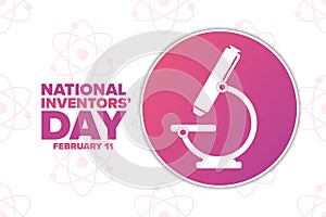 National Inventors Day. February 11. Holiday concept. Template for background, banner, card, poster with text