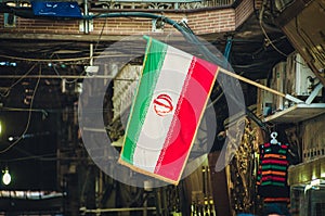 National Iranian flag hanged in gran bazaar of Tehran