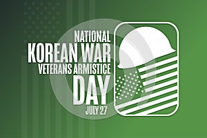 National Korean War Veterans Armistice Day. July 27. Holiday concept. Template for background, banner, card, poster with