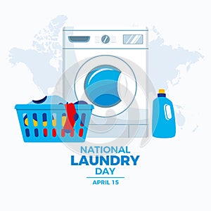 National Laundry Day poster vector illustration