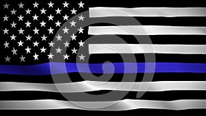 National Law Enforcement Appreciation Day Flag waving animation, USA flag, perfect looping, 4K video background, official colors