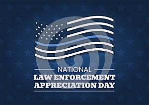 National Law Enforcement Appreciation Day or LEAD on January 9th to Thank and Show Support in Flat Cartoon Hand Drawn Illustration