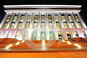 National library of Bucharest - night scene