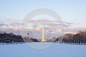 National Mall In Washington DC Covered In Snow