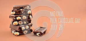 National Milk Chocolate Day stock images