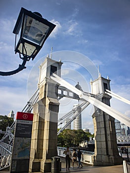 National Monument cavenagh bridge Singapore placard