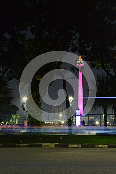 National monument Monas in Jakarta City at night