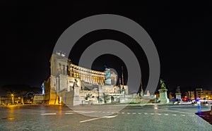 National Monument at night in Rome