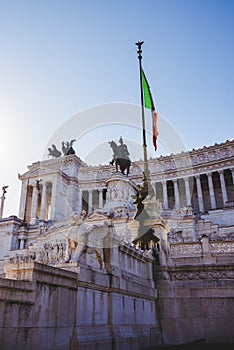 National Monument to Victor Emmanuel II with Italian flag