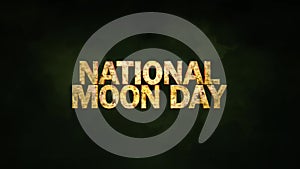 National Moon Day with green clouds in dark galaxy