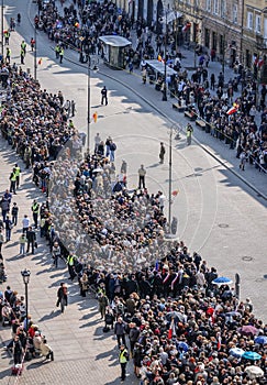 National mourning in Warsaw, Poland after Smolensk air disaster