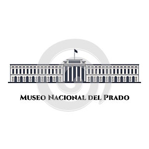 National Museum of the Prado in City of Madrid, Spain flat vector design. Historical famous landmark for tourist tour of the visit