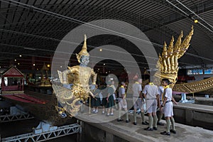 Bangkok, Thailand - August 12, 2017: Thai royal barges in National Museum of Royal Barges, Bangkok, T
