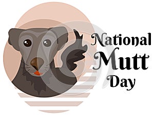 National Mutt Day, idea for horizontal poster, banner, flyer or placard design