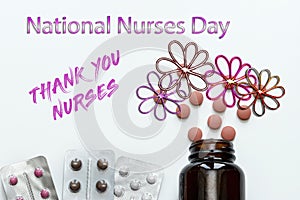 National Nurses Day. Postcard with thanks