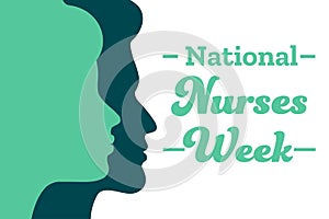 National Nurses Week. Holiday concept. Template for background, banner, card, poster with text inscription. Vector EPS10