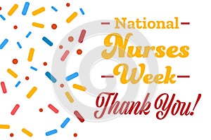 National Nurses Week. Holiday concept. Template for background, banner, card, poster with text inscription. Vector EPS10