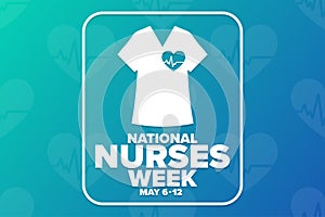 National Nurses Week. May 6 - 12. Holiday concept. Template for background, banner, card, poster with text inscription