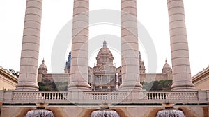 National Palace in Barcelona, Spain. A public palace on Mount Montjuic at the end of the esplanade-avenida of the queen