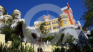 The National Palace of Pena in the style of romanticism, Sintra,
