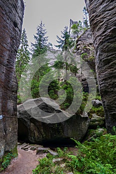 National Park of Adrspach - Teplice rocks. Rock Town. Czech Republic