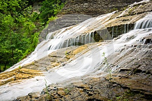 National park mountain river scenery in summer