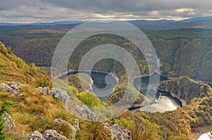 National Park Uvac, meanders of river Uvac - autumn picture photo
