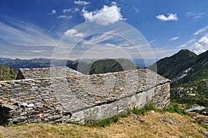 National park Val Grande, Italy. Mountain architecture