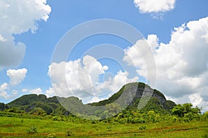 National park Vinales in clouds