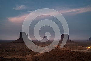 National parks usa southwest area of giant rock formations and table mountains in Monument Valley