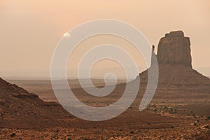 National parks usa southwest area of giant rock formations and table mountains in Monument Valley