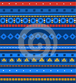 The national pattern, seamless pattern, blue, stripes, vector.
