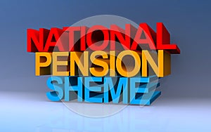 national pension sheme on blue