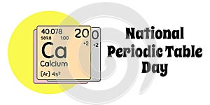 National Periodic Table Day, horizontal poster or banner design about science holiday