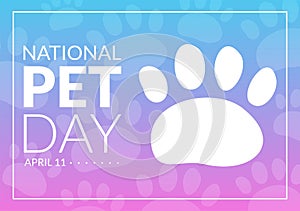 National Pet Day on April 11 Illustration with Cute Pets of Cats and Dogs for Web Banner or Landing Page in Cartoon Hand Drawn