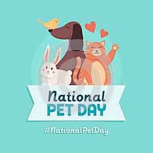 National pet day holiday design photo